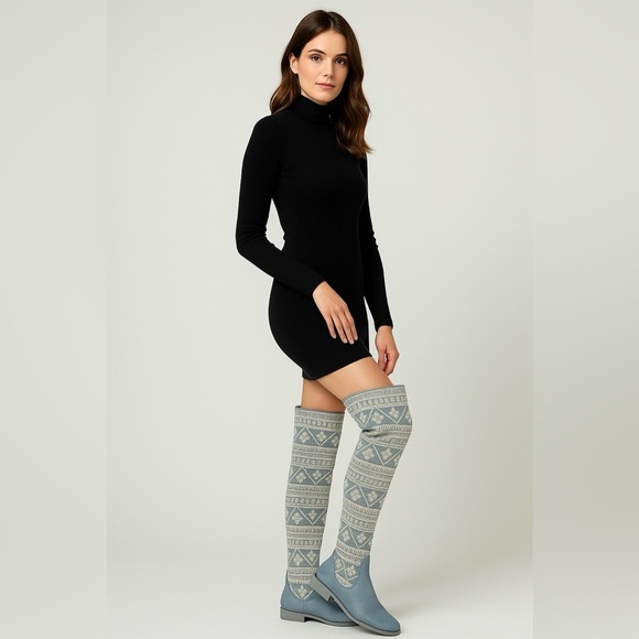 708- Free People Bren Textile Slouch Boots Size 7.5 NWT - Picture 1 of 11